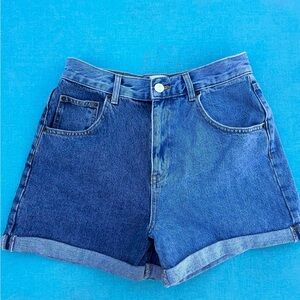 BDG Two-Toned Mom Shorts High-Waisted Cuffed